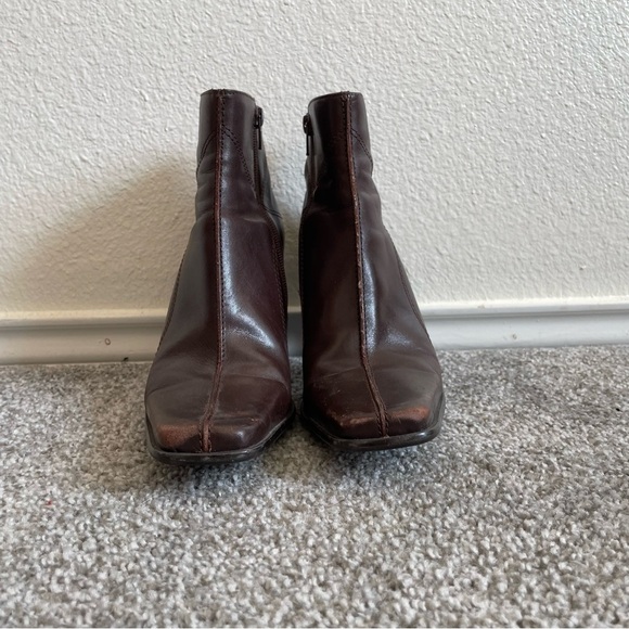 Vintage Diba Y2K Square Toe Ankle Boots Women’s 9 Brown Leather Western Boho - Picture 2 of 12